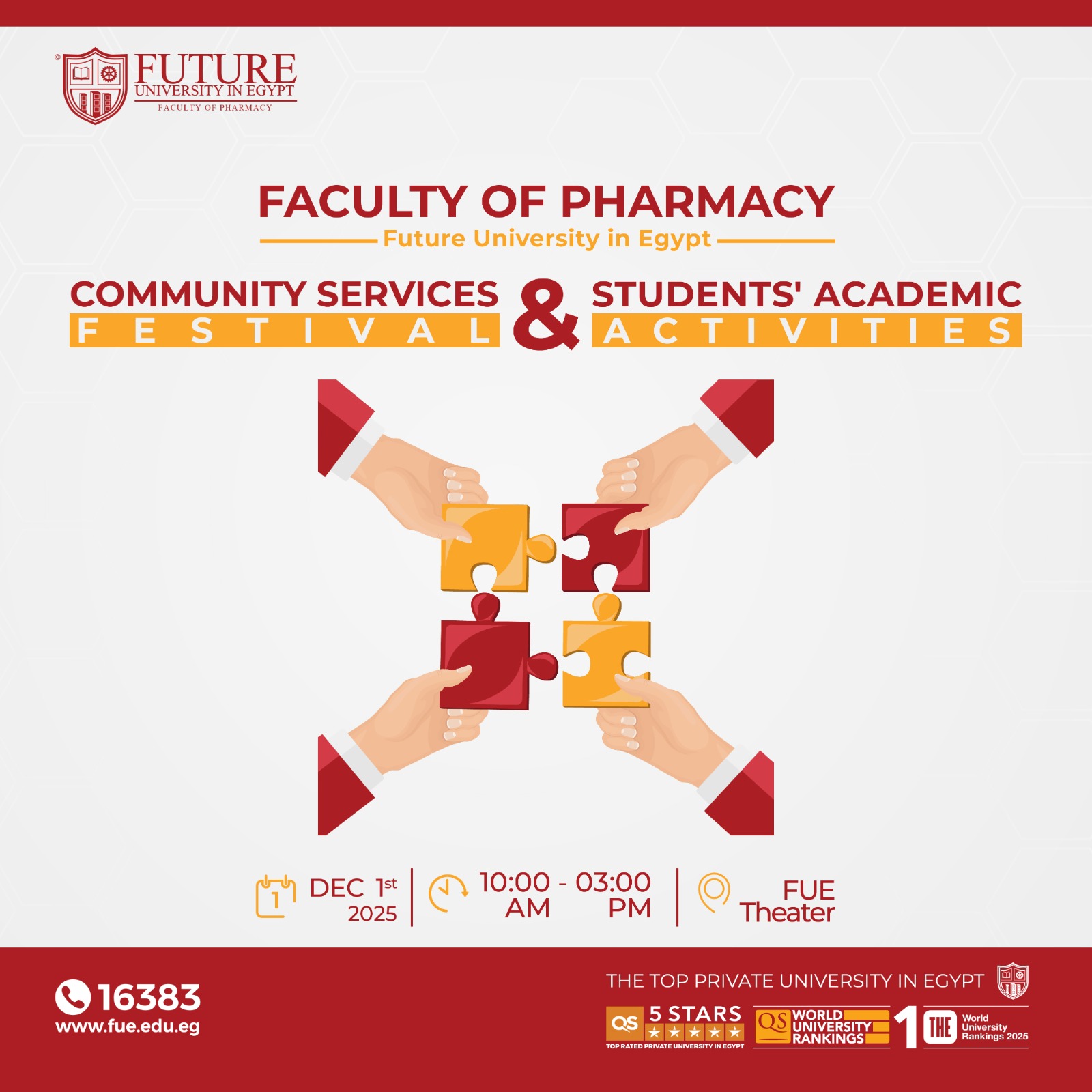 Community Service and Student Academic Activities Festival at Future University in Egypt (FUE)